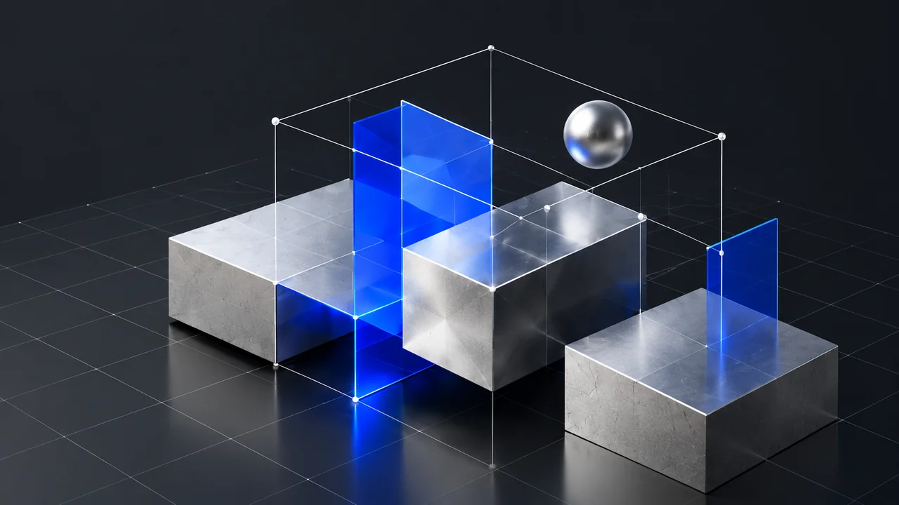 Silver and blue spatial concept for Jijen